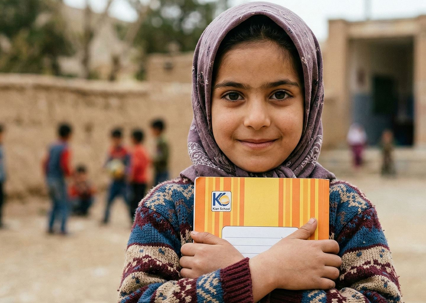 A family receiving a food basket from Gift a Smile volunteers